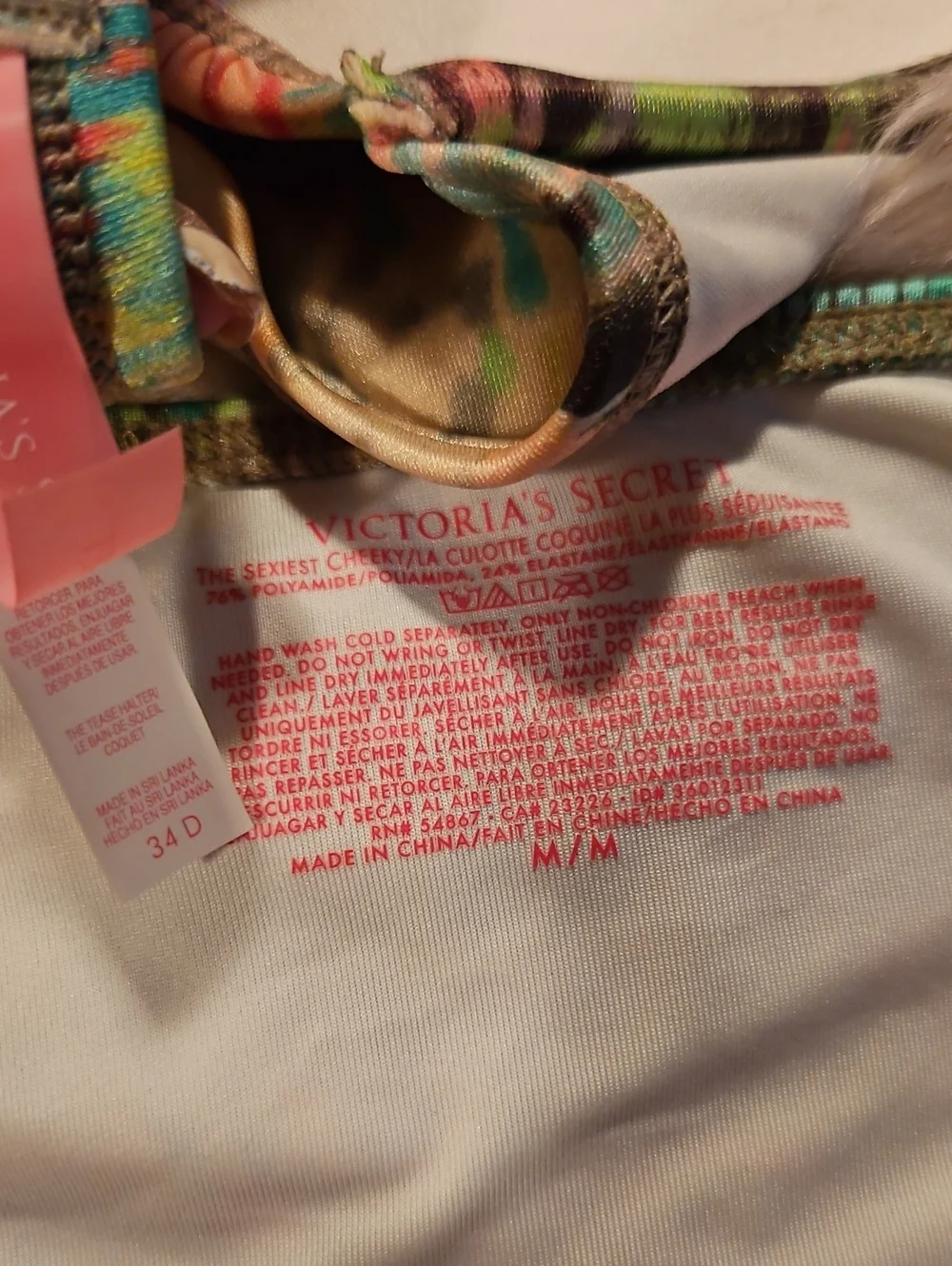 Vs Vintage 2012 Tropical Abstract Tease Halter Cheeky  Bikini